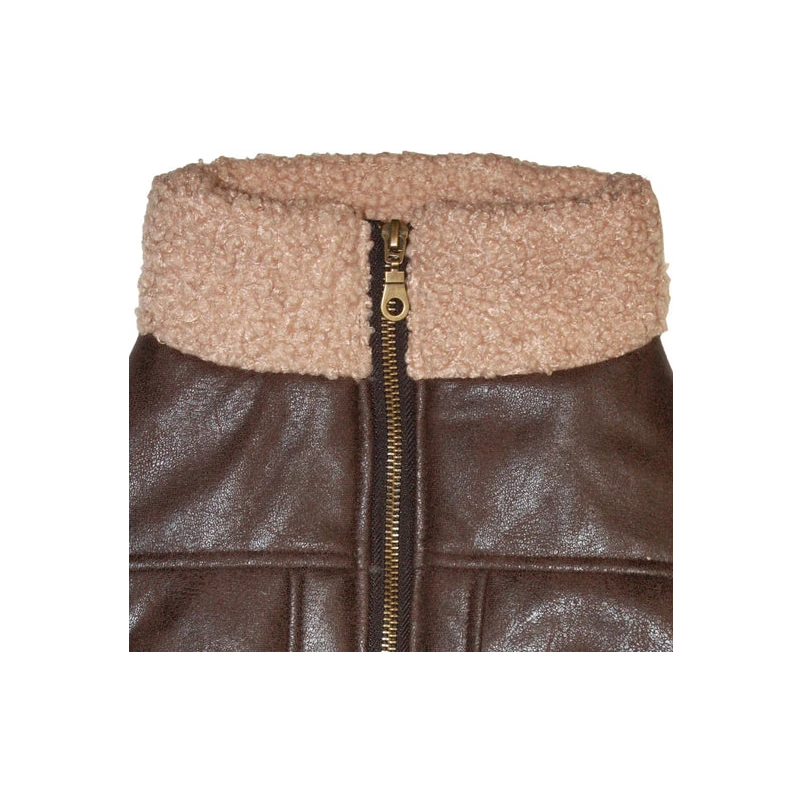 Fashion Pet Brown Bomber Dog Jacket - Image 2