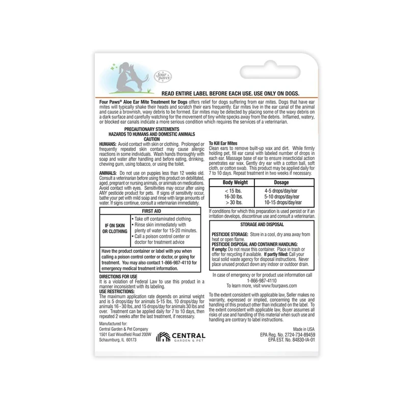 Four Paws Ear Mite Remedy for Dogs - Image 2