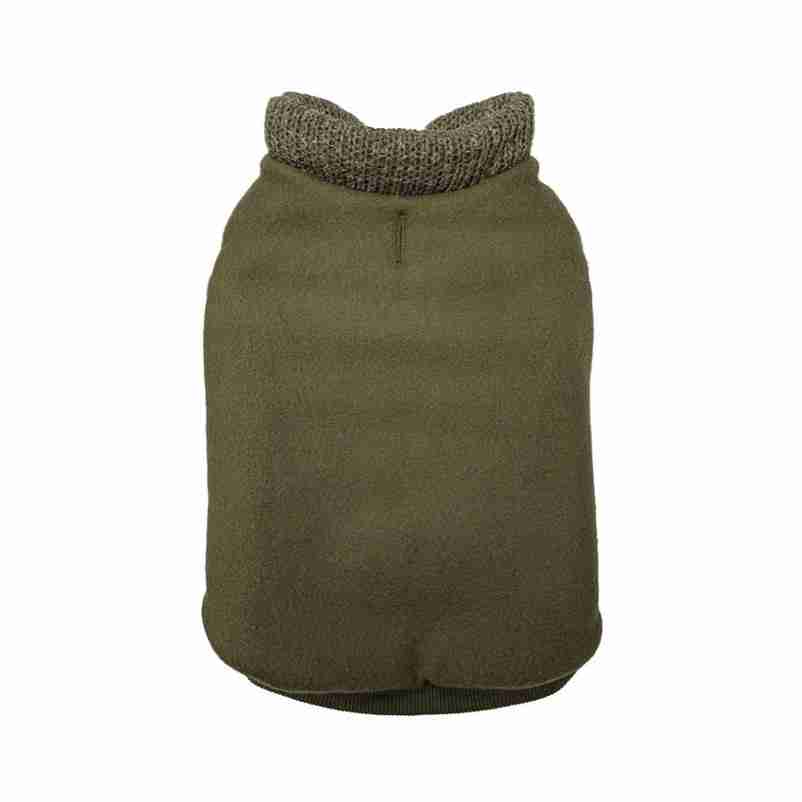 Sweater Trim Puffy Dog Coat