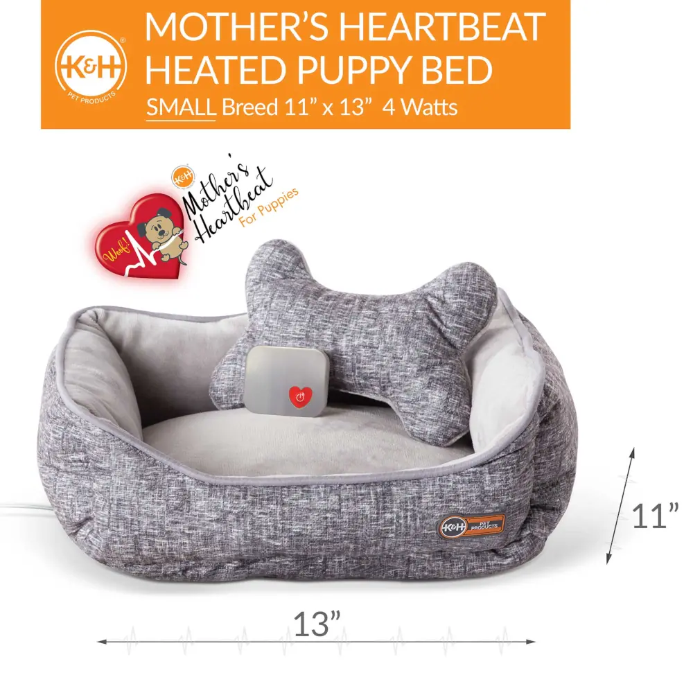 Mothers Heartbeat Heated Puppy Bed1 Mothers Heartbeat Heated Puppy Bed