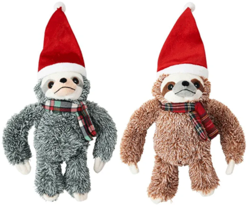 ETHICAL SPOT Holiday Sloth Dog Toy